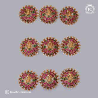 Traditional Round Peacock Kemp Jadai Billai - JCHB046