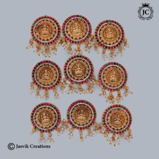 Grand Divine Lakshmi Sunburst Kemp Jadai Billai - JCHB048