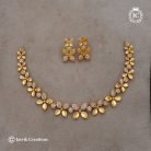 112 antique Polish Small Flower Necklace-JCNL112 - 550