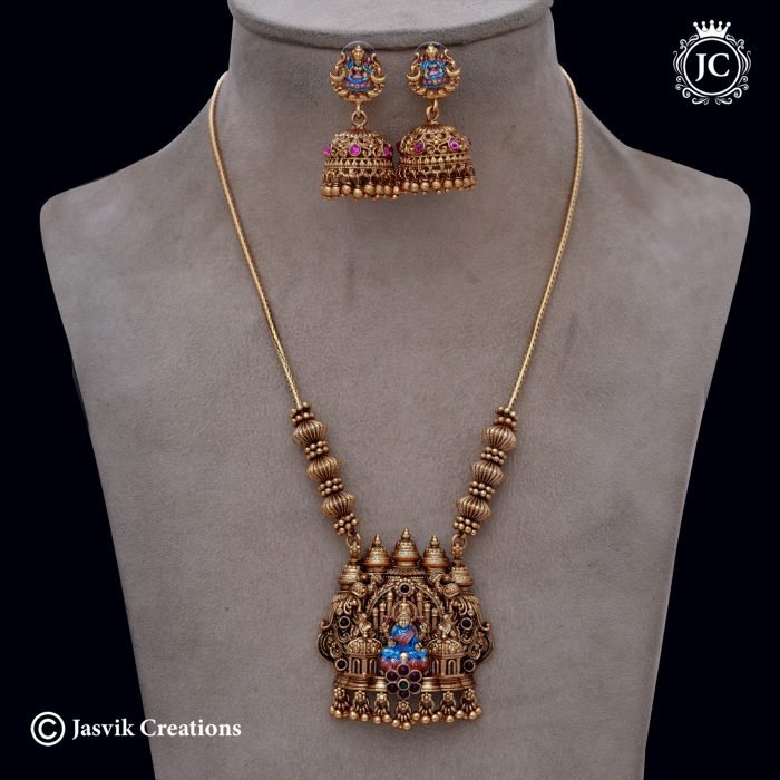 158 Matte Finsh Meeakari lakshmi NEcklace- JCNL158 - 599 (5)