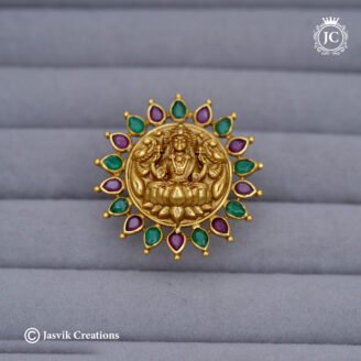Antique Goddess Lakshmi Kemp Stone Finger Ring - JCFR167