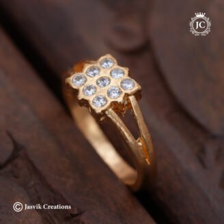 Traditional Pure Impon 9-Stone CZ Finger Ring - JCFR175