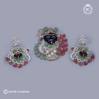 185 Silver-Replica-Precious-Beads-Krishnar-Pendent-Set-JCPT185-1999-(5)