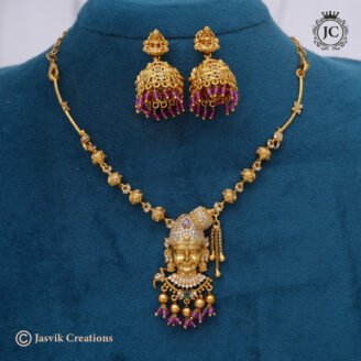 Exclusive Antique Andal Pendant Necklace Set with Jhumka - JCNL230