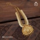 233 Real Gold Foeing Coin with Lakshmi NEcklace-JCNL233 -1099 (3)