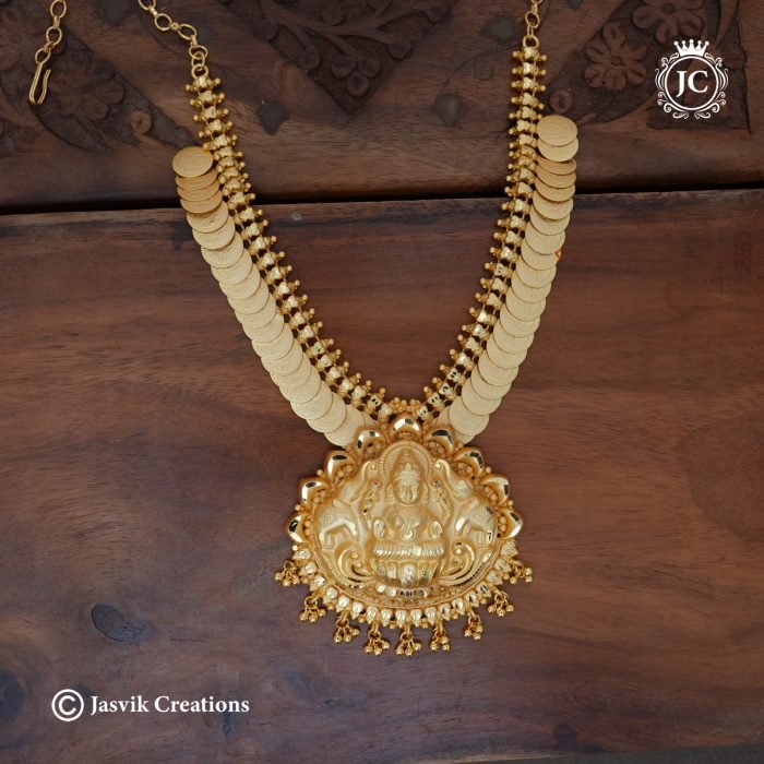 233 Real Gold Foeing Coin with Lakshmi NEcklace-JCNL233 -1099 (4)