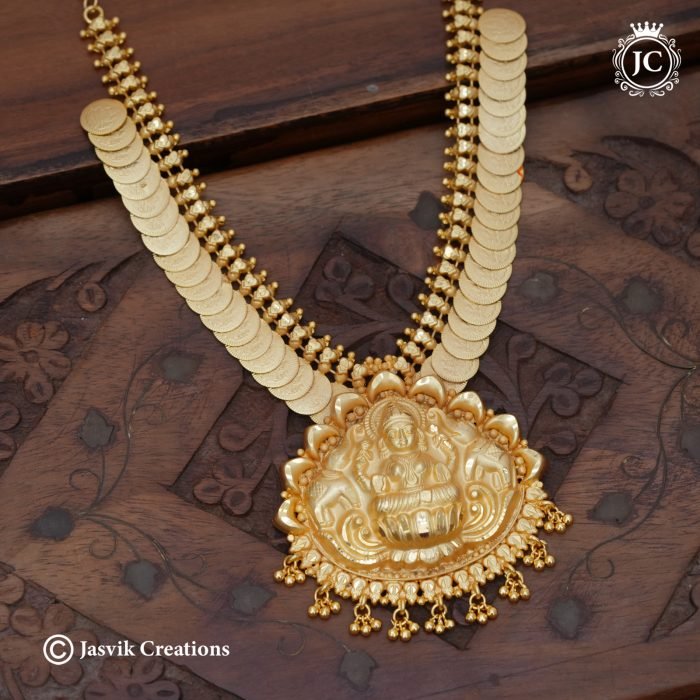 233 Real Gold Foeing Coin with Lakshmi NEcklace-JCNL233 -1099 (5)