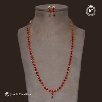 Elegant Micro-Plated Ruby Red Stone Haram - JCHM255
