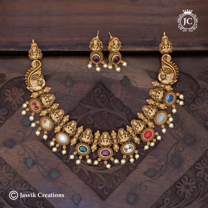 261 Premium Navarathna wih Lakshmi Necklace-JCNL261 - 1499 (3) 261 Premium Navarathna wih Lakshmi Necklace-JCNL261 - 1499 (3)