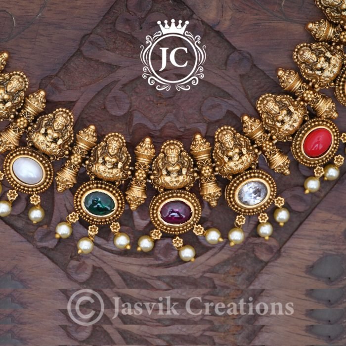 261 Premium Navarathna wih Lakshmi Necklace-JCNL261 - 1499 (5) 261 Premium Navarathna wih Lakshmi Necklace-JCNL261 - 1499 (5)
