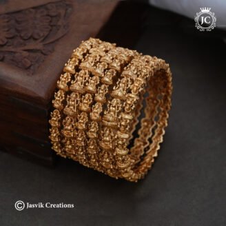 Matte Finish Antique  Lakshmi Combo Bangles Set - JCBN262