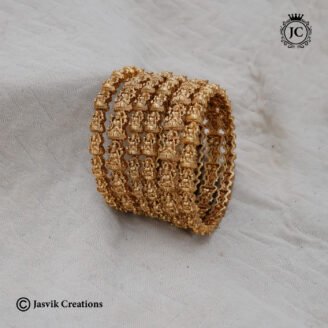 Matte Finish Antique  Lakshmi Combo Bangles Set - JCBN262 - 2.4