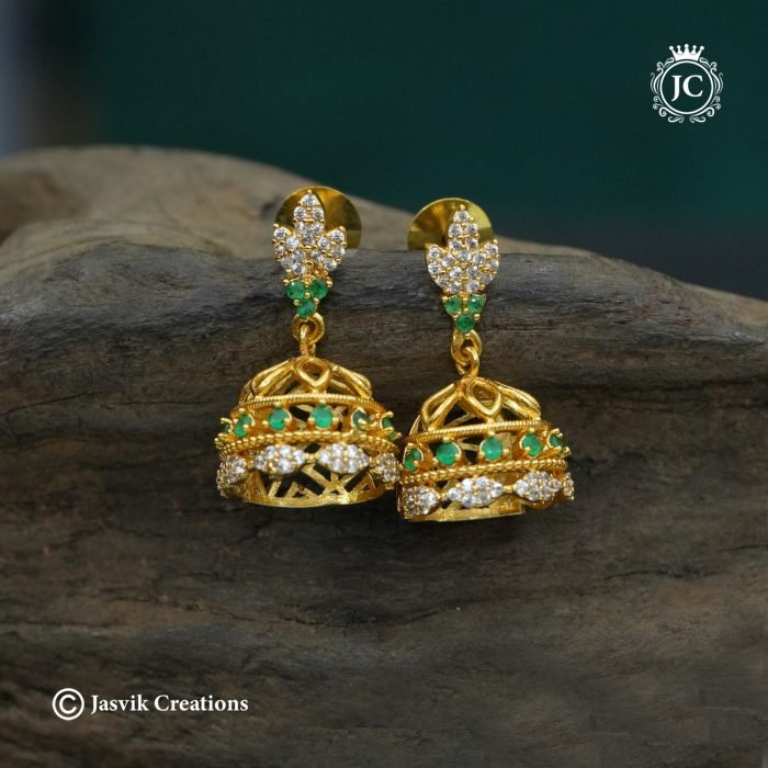 302 Diamond Replica AD Jhuma ( Green White) -JCER302- 299 (4)