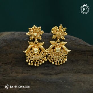 Forming Gold Matte Visiri (Fan Design) Earrings- JCER303