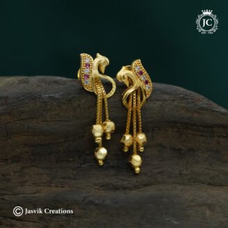 Exquisite Gold-Forming Peacock String Drop Earrings - JCER309