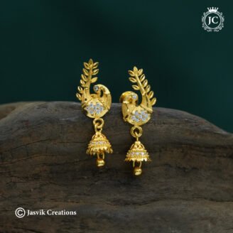 Traditional Gold-Forming Peacock Jhumka Earrings - JCER311