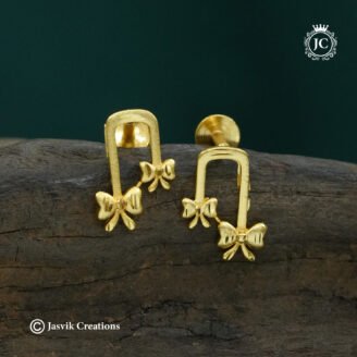 Charming Gold-Forming Bow-Motif Earrings - JCER322