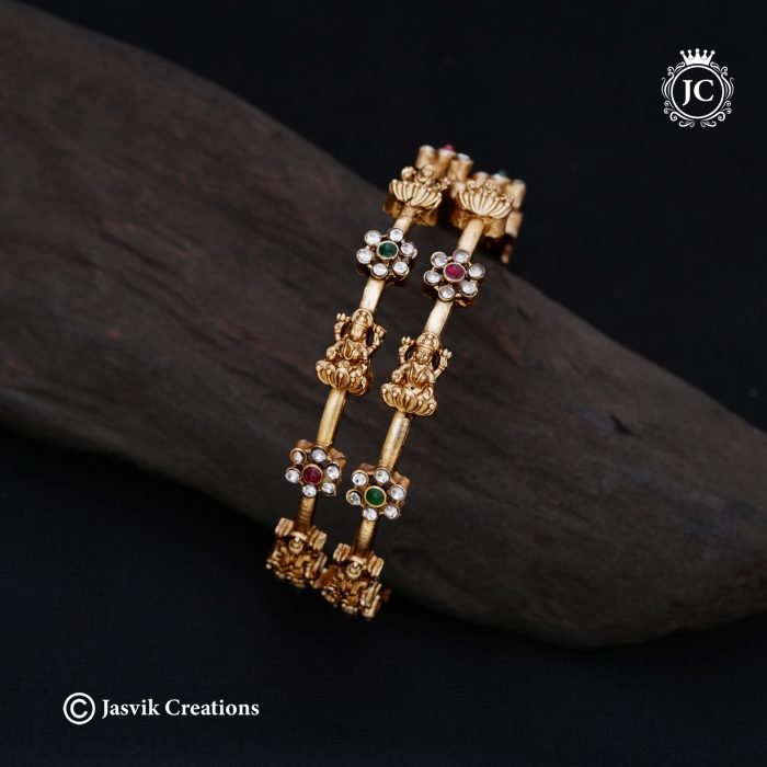 339 Matte Finish Lakshmi Bangle - -JCBN339 150 339 Matte Finish Lakshmi Bangle - -JCBN339 150