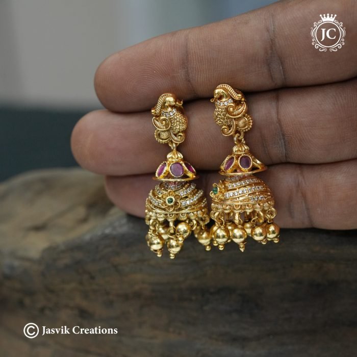358 Premium Antique Peacock Jhumka -JCER358- 599 (3) 358 Premium Antique Peacock Jhumka -JCER358- 599 (3)