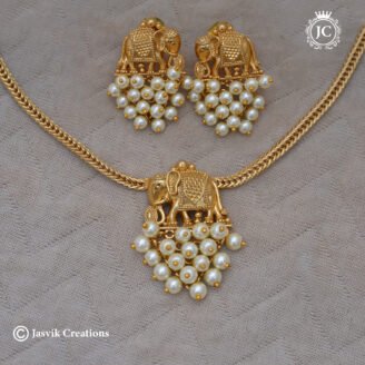 371 Elephant Choaker with pearl BEads -JCNL371 – 499 (4)