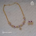 378 Premim Floral Chocker - Red White -JCNL378 -499 (2)