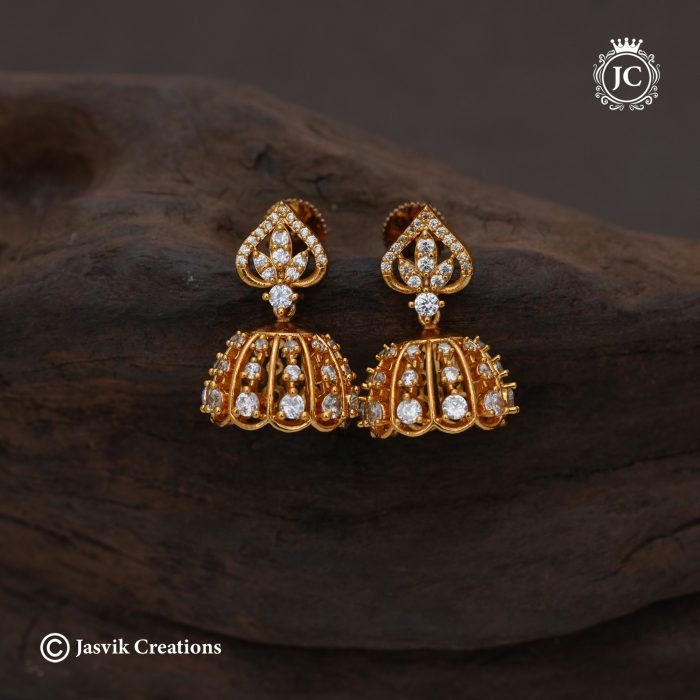 386 Diamond Replica Leaf Cutting Ear Ring-JCER386 - 299 386 Diamond Replica Leaf Cutting Ear Ring-JCER386 - 299