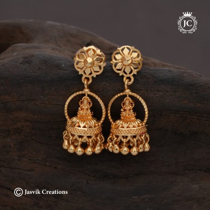 390 Microplated LAkshmi Jhumka- JCER390 -199 390 Microplated LAkshmi Jhumka- JCER390 -199