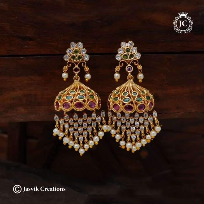 424 PRemoium Exclusive Jhumka with Lyer HAngings-JCER424 - 599 (3)