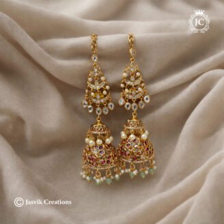 Royal Chandbali  Jhumka Earrings-Mattal - JCER436