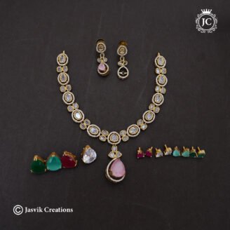 Changeable Stone with Multi-Color Attachments-Necklace- JCNL456