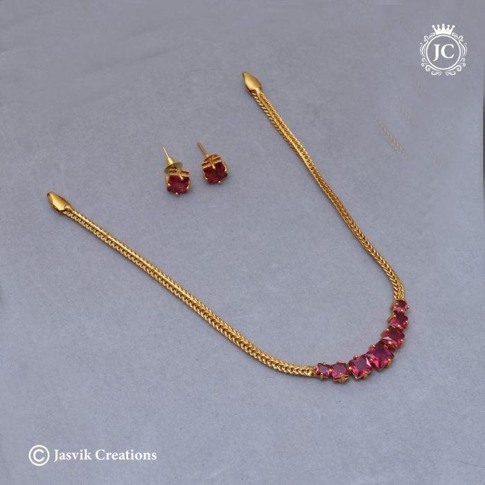 525 Simple-Uncut-Chocker (Red) - JCNL525--350-(3)