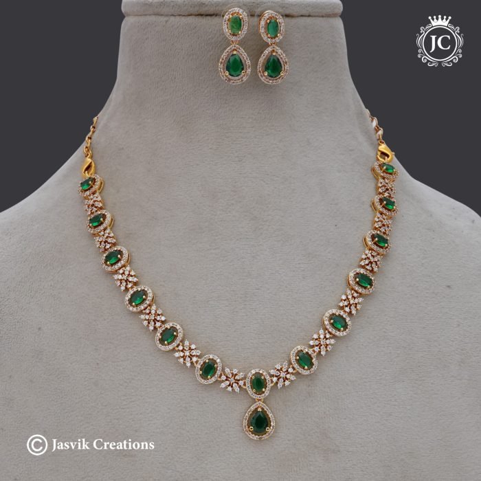 56 PRemium AD with Green Stone Necklace -JCNL056 -699 (2)