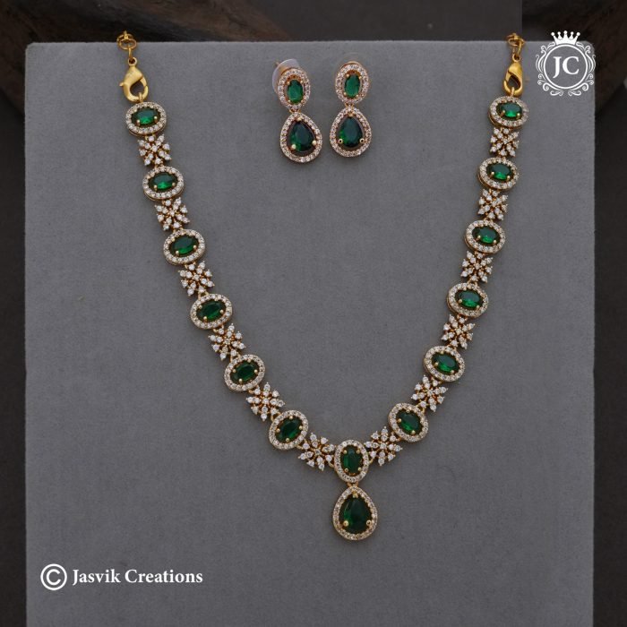 56 PRemium AD with Green Stone Necklace -JCNL056 -699 (3)