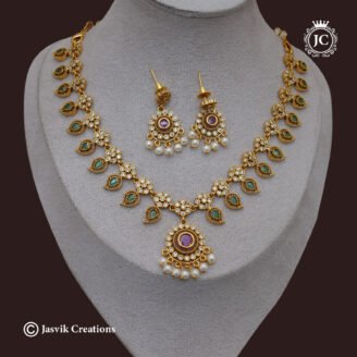 remium Palakka / Leaf Design Necklace - JCNL566