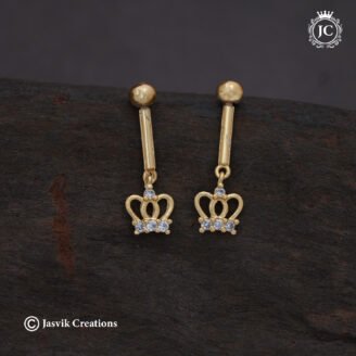 Royal Crown Gold Koppu Earrings - JCER580