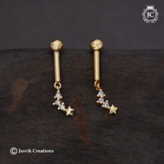 Shooting Star Cluster Gold Koppu Earrings - JCER581