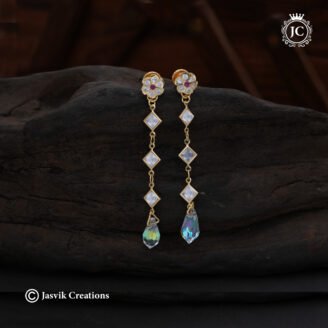Vintage Titanic Crystal Long Linear Earrings - JCER614