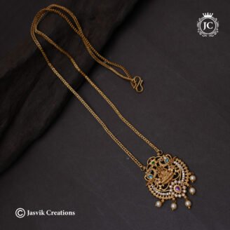 Antique Matte Finish Goddess Lakshmi Dollar Chain Chain( 26 Inch ) - JCCH789