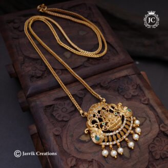 Antique Matte Gold Divine Lakshmi  Dollar Chain ( 26 Inch)- JCCH790