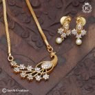 820 Premium Diamond Replica Peacock Simple Dollar Chain( Full White) 550 650 (7) -JCCH820