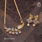 821 Premium Diamond Replica Peacock Simple Dollar Chain ( Red White) 550 650 (11) -JCCH821