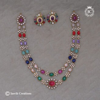 Premium Exclusive 2 Layer Navarathna Necklace - JCNL288