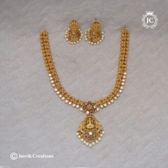 Premium Antique Finish Goddess Lakshmi Necklace - JCNL286