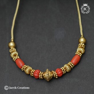 1008 Corel Brass Base Ball Chain Necklace-JCNL1008 – 750 (3)