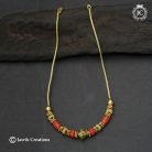 1008 Corel Brass Base Ball Chain Necklace-JCNL1008 - 750 (4)