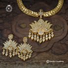 1010 Microplated Full White Lotus Attkai with Earring -JCNL1010- 750 (5)
