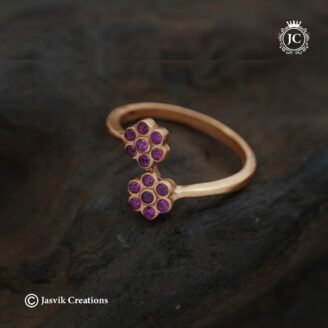 Impon Dual Flower Kemp Adjustable Finger Ring - JCFR182