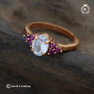 Impon White Stone Cluster Finger Ring ( Random Sizes ) - JCFR184