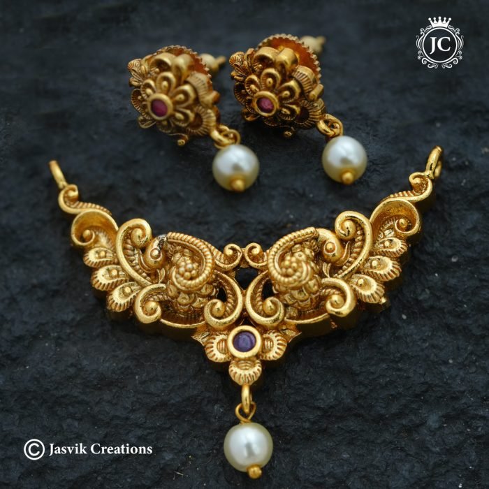 197 Simple Antique Dollar with Ear ring-JCPT197 -299 (3)