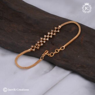 Elegant Microplated Gold-Plated American Diamond (AD) Bracelet - JCBT206